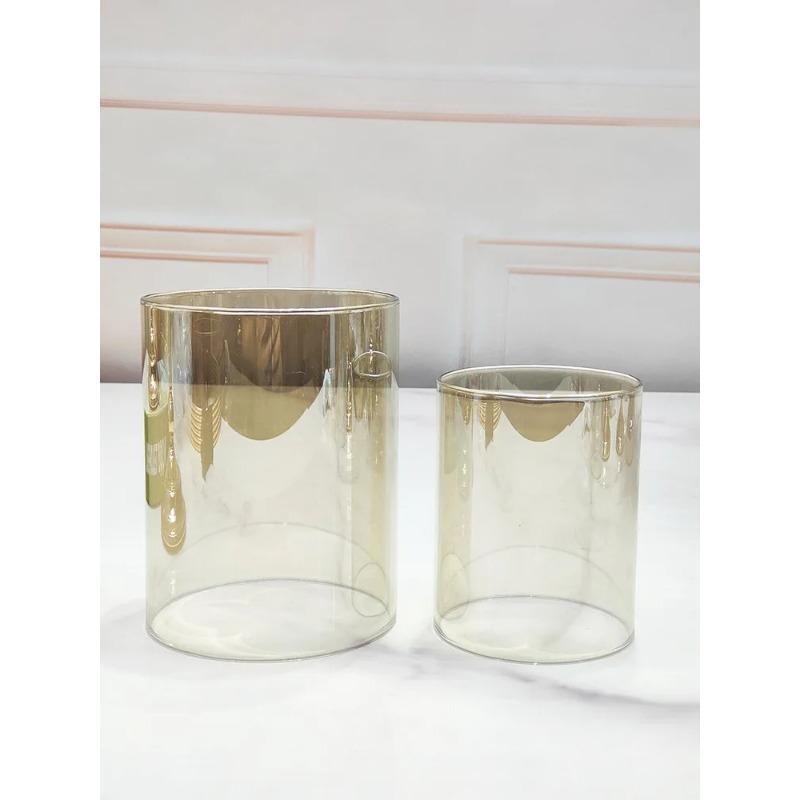 Glass Candle Stand Windshield Lampshade Wedding Candle Holder for Table Decorative Lighting