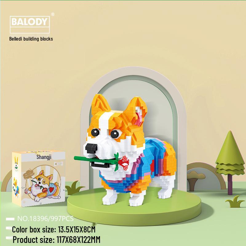 BeleDi Dog Building Blocks Toy: Children's Educational Gift & Cute Dog Model Assembly Set
