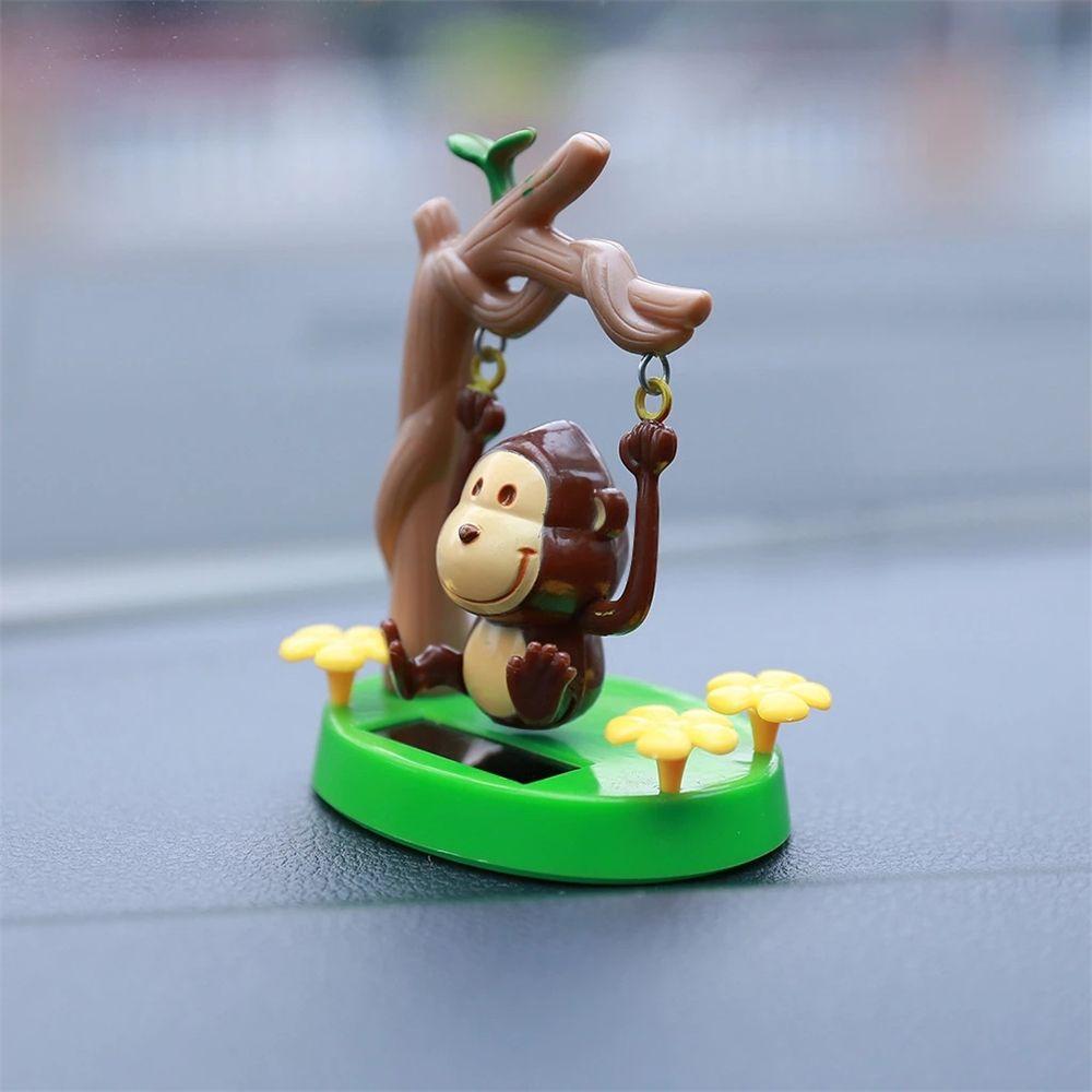Animated Monkey Toy Car Styling Accessories Solar Powered Dancing Monkey Animal Swinging Ornaments