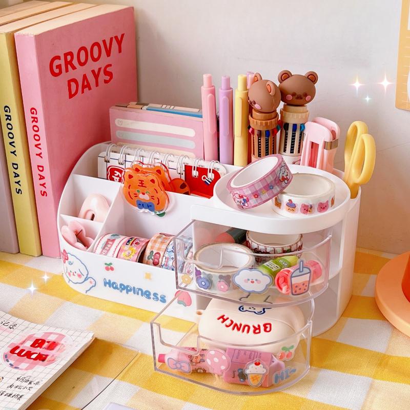 

Многофункциональный кавайный держатель для ручек, кисть, горшок, пенал, детский студенческий настольный органайзер для канцелярских принадлежностей, офисные принадлежности для хранения