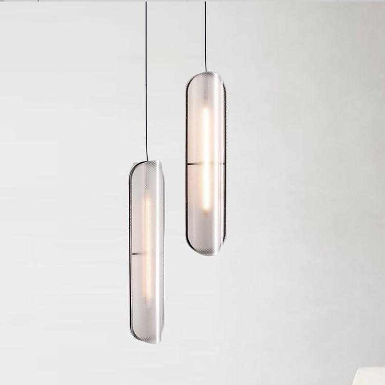 Nordic Modern LED Pendant Light - Creative Acrylic Long Strip Design for Living Room, Bedroom, or Restaurant.