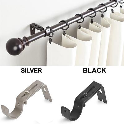 Adjustable Wall Bracket Window Curtain Rod Holder Hook for Curtain Rod 2 Packs
