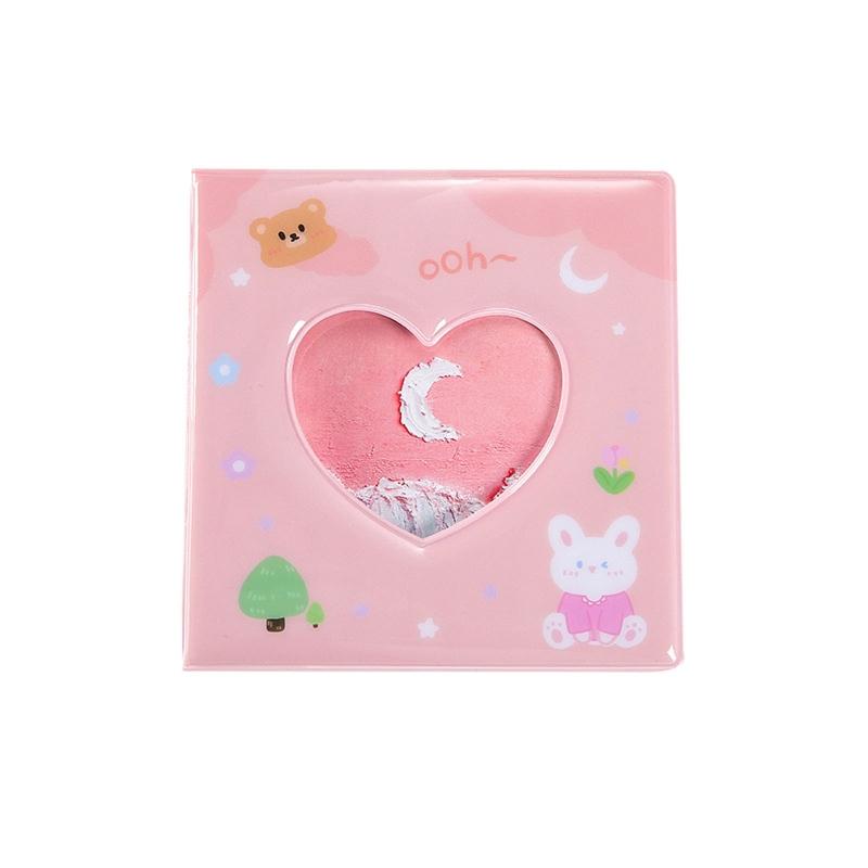 

Мини-фотоальбом Hollow Love Heart с карманами для вставки, 36 листов, фотографии для декора Hmoe, фотокарточки, удостоверения личности, банковские карты, место для хранения заметок розовый