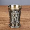 I Piece Bronze Metal Vintage Egyptian Shot Glass Creative Wine Cup Personalized Glass Drinking Bar Gift for Whiskey 40ml