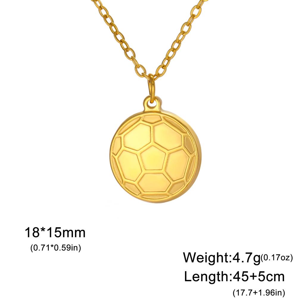 Football Necklaces for Women Stainless Steel Casual Soccer Pendants Fashion Jewelry for Sports Lover Boys Gifts Link Chain