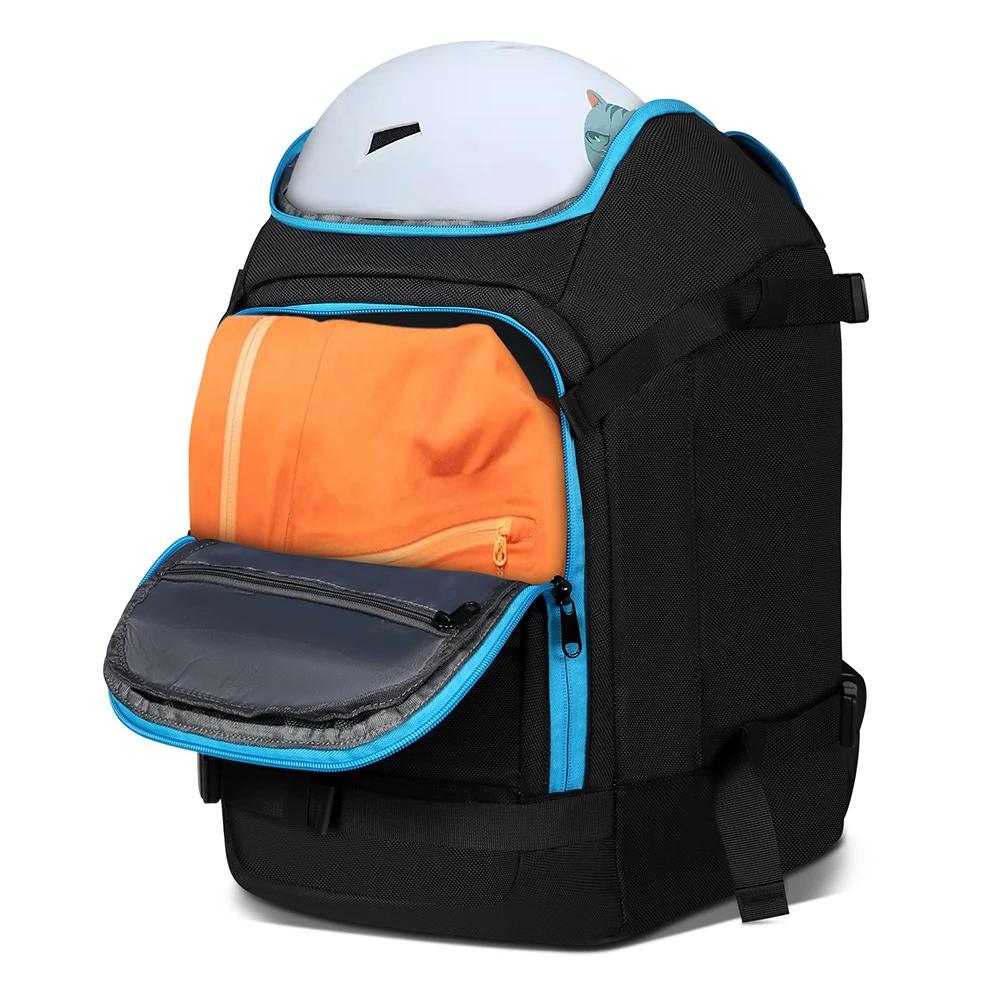 Buylor 50L Large Capacity Ski Boot Bag Multi Compartment USB Port Backpack for Snowboard Boots Helmet Sport Gear Bag for Men