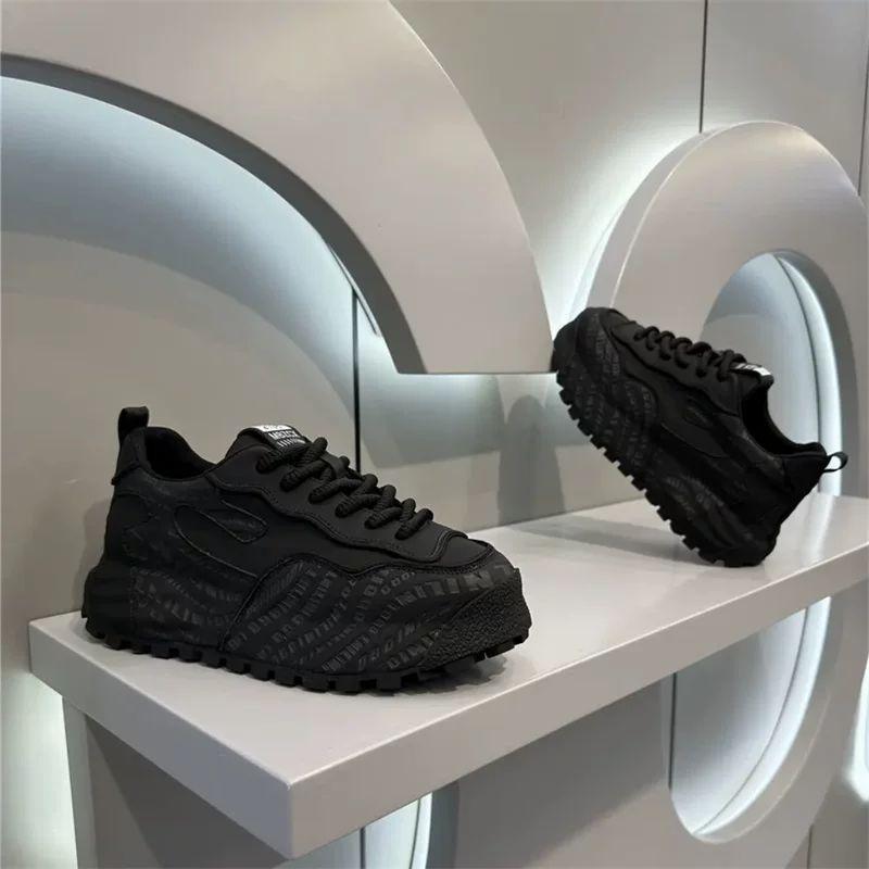 Breathable Leather Slip-On Chunky Sneakers Boys Teens Comfortable Casual Walking Shoes