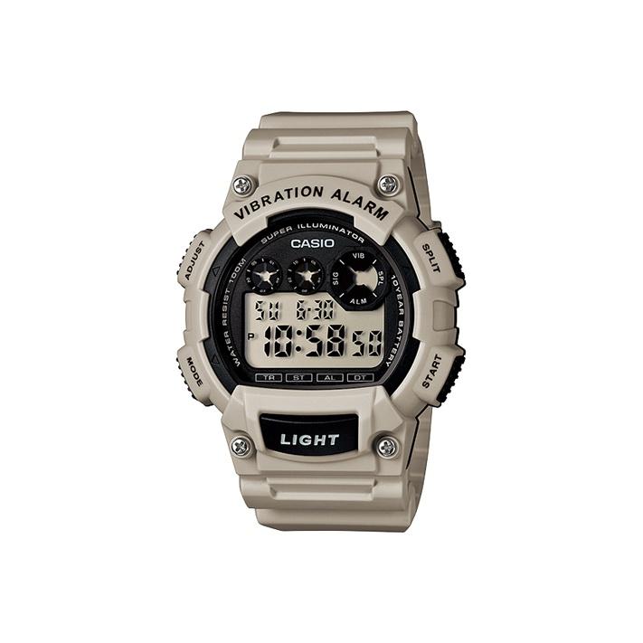 

Casio Youth Series Three-Eye Fashion Trend Street Cool Vibration Reminder Function LCD Display Sports Waterproof Shockproof Quartz Movement W-735H-8A2 Khaki Strap