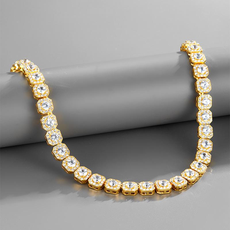 11mm Square Zircon Rock Candy Diamond Cuban Chain Jewelry