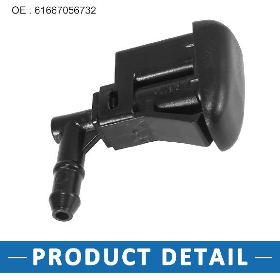 Windshield Washer Nozzle Kit 61667056732 Wiper Wash Spray Jet for BMW 323ti 1999-2000 Plastic (Set of 2)