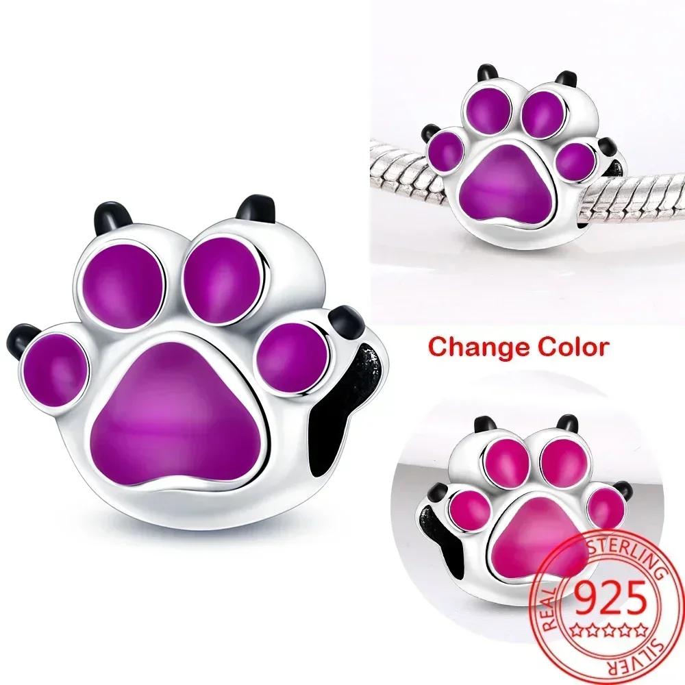 Neuer Kupfer-Lila Murano-Perlen Stiefmütterchen Blume Anhänger Charm Passend für Originalmarken Armband und Halskette Damenschmuck Geschenk