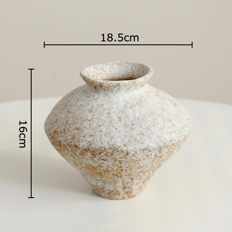 Keramikvase im Wabi-Sabi-Stil Tischdekoration Unvollkommene Ästhetik Blumenarrangement Retro Blumenvase Raum Ästhetische Dekoration