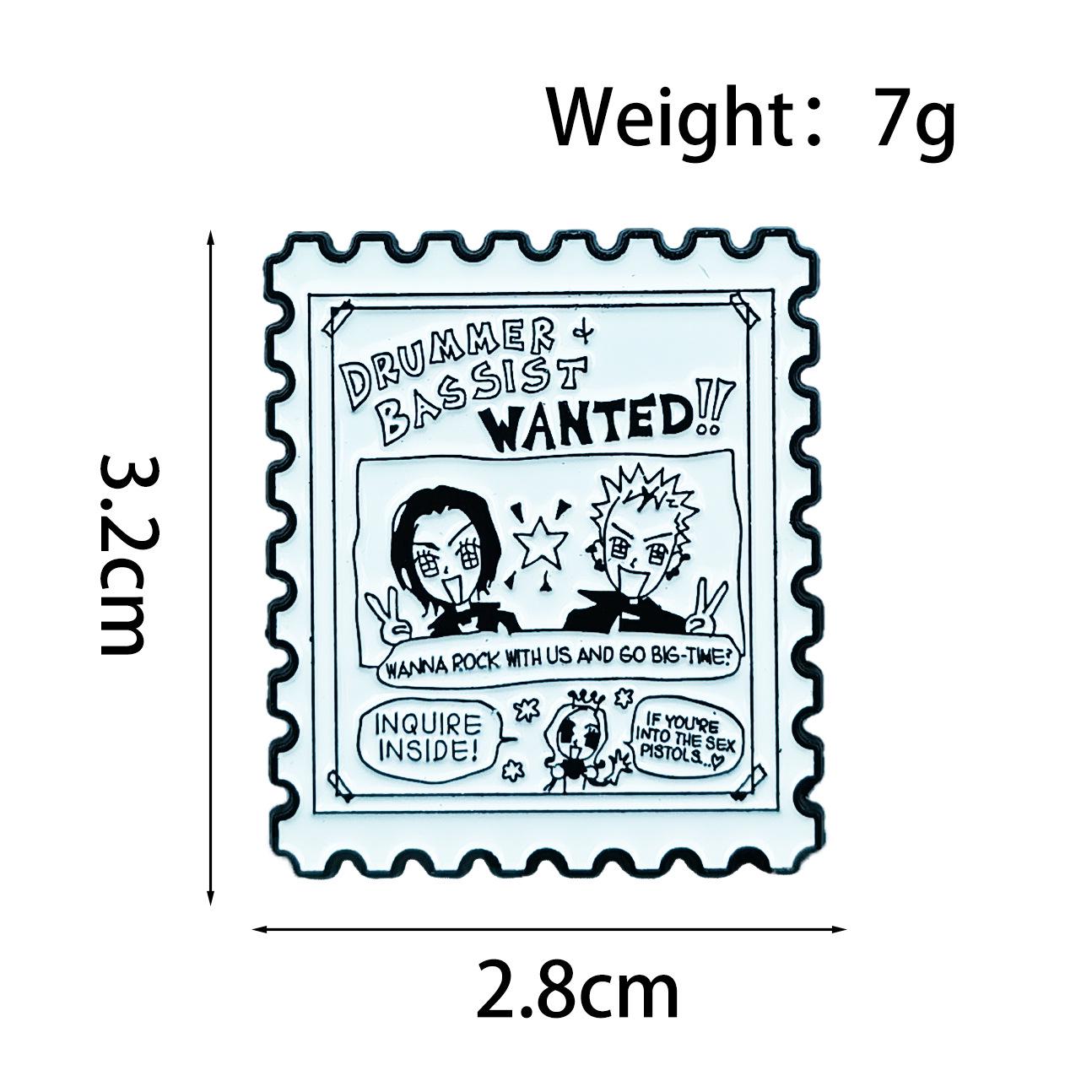 Bieye Cartoon Character Brooch – English Stamp Badge Accessory, Alloy Ornament