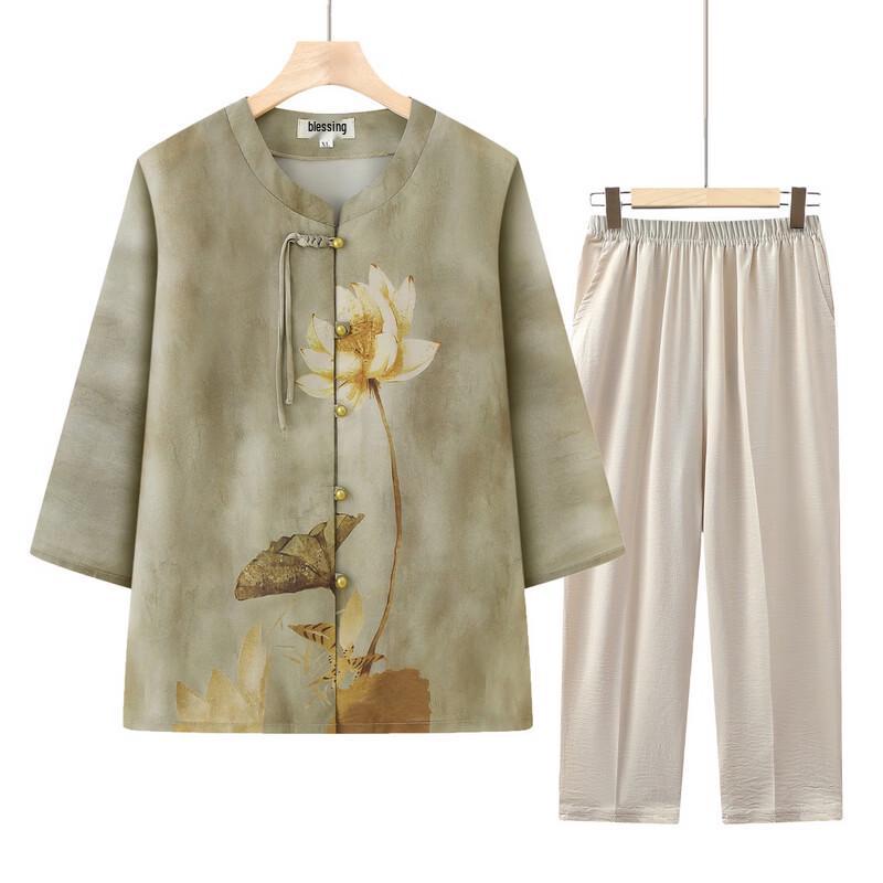 Elderly Women's Chinese Style Summer Blouse
