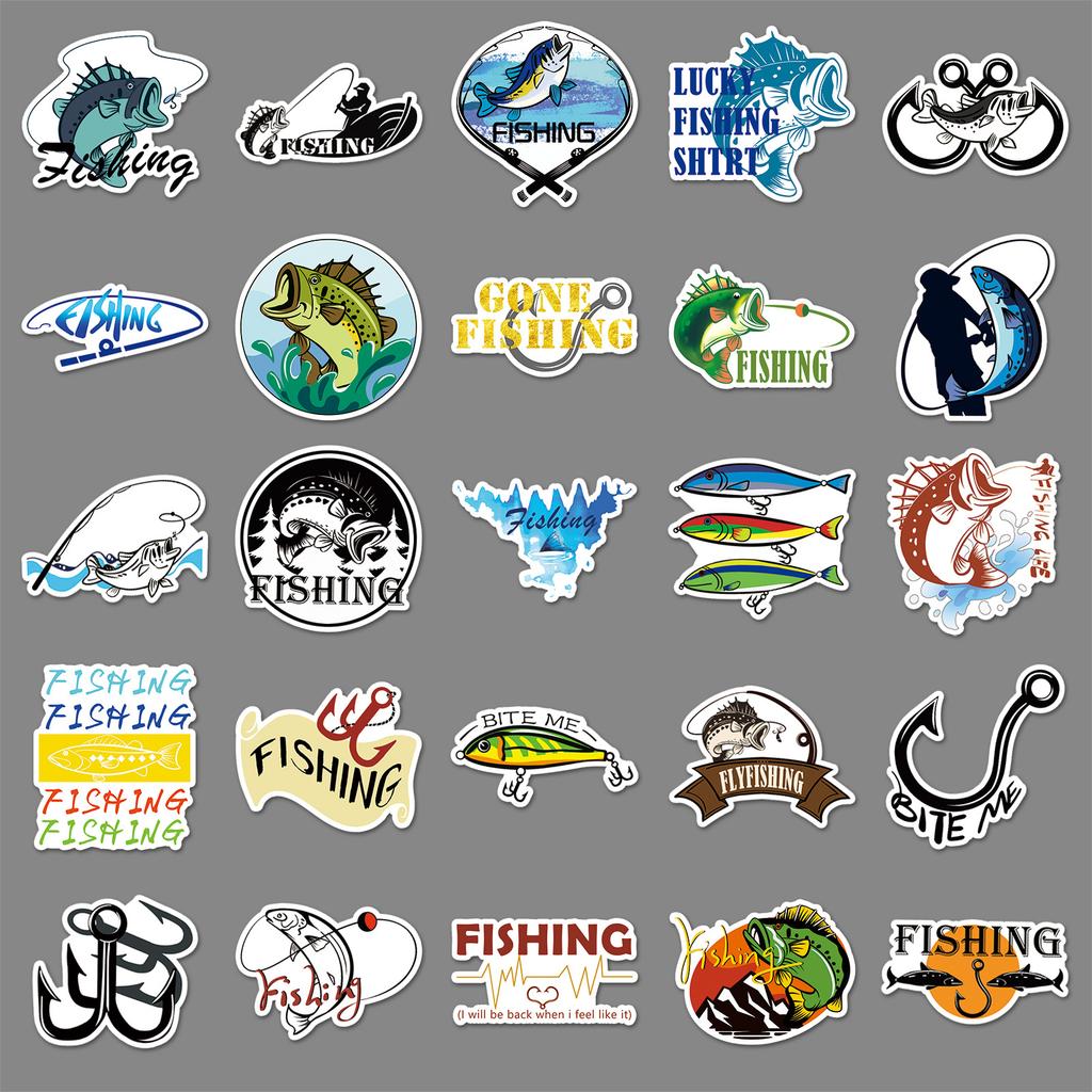 100 Fishing Graffiti Stickers Personalized Hand-painted Non-infringement Decorative Water Cup Fishing Box Stickers