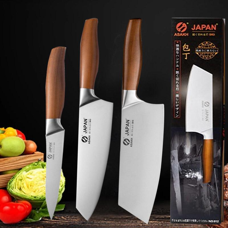 WXCOO Professional Japanese Kitchen Knife Stainless Steel Fish Fillet Knife Meat Cleaver Fruit Peeler Utility Knife Cooking Tool