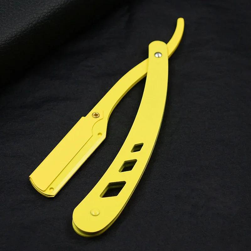 Barbershop Herrenrasierer Rasiermesser mit gerader Klinge Barbier Rasiermesser Klingen Manuelle Bartrasur und Pflege Austauschbare Klingen Shavette Geschenk für Männer