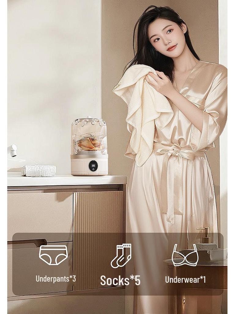 Mașină de spălat portabilă compactă cu sterilizare cu lumină albastră pentru haine de bebeluș și lenjerie