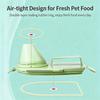 Transparent Plastic Pet Food Storage Box With Measuring Cup And Secure Handles Great For Travel and Home Indoor Use