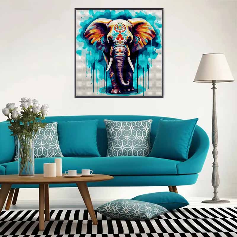 New Arrival 5D DIY Full Circle Diamond Painting "Painted Elephant" Embroidery Cross Stitch Home Decor Gift