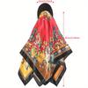 European and American colored large square scarf hat, satin simulated silk scarf, holiday headscarf with brim, one-piece headscarf hat hair accessory