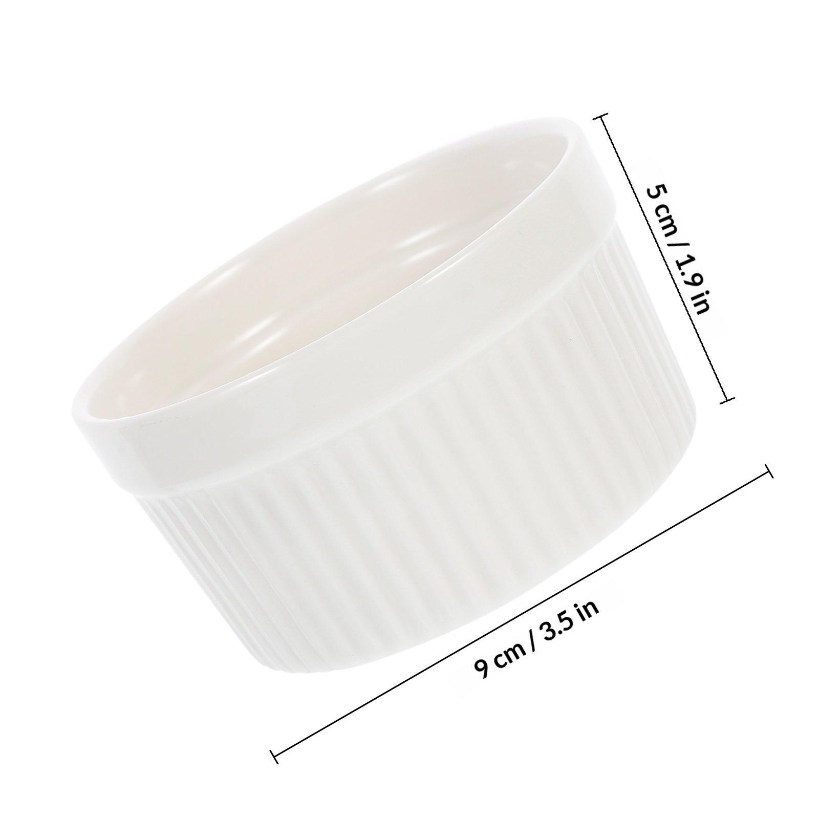 

5Pcs Ceramic Baking Bowls Handleless Food Grade Stable White Small Soup Rice Egg Custard Bowls Chic Home Kitchen Set белый