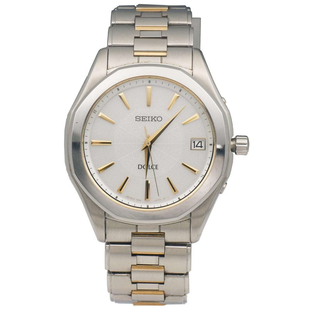 D SEIKO Dolce SADZ099 White Solar Tsujiya Pawn Shop W1545 A-grade 7B52-0AE0 Men's Watch, Dial, Powered