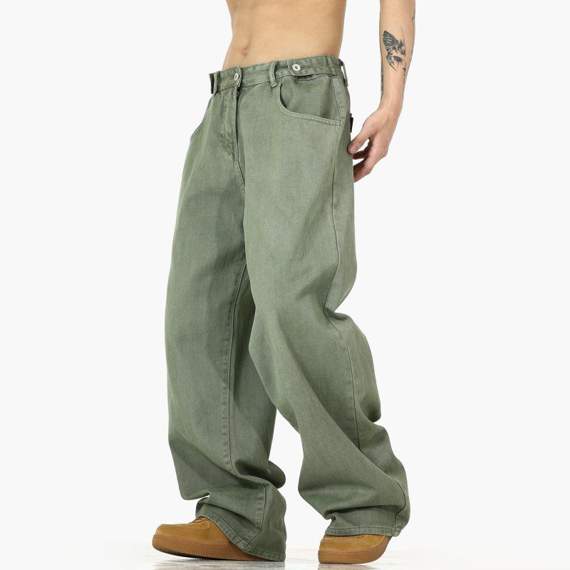 Herren High Street Trend: Amerikanische Retro-Jeans mit geradem Bein und Drapierung