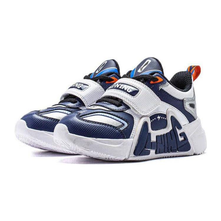 Li Ning Comfortable Non-Slip Waterproof Low-Top Running Shoes Kids Sneakers Deep-Blue YKNT140-3