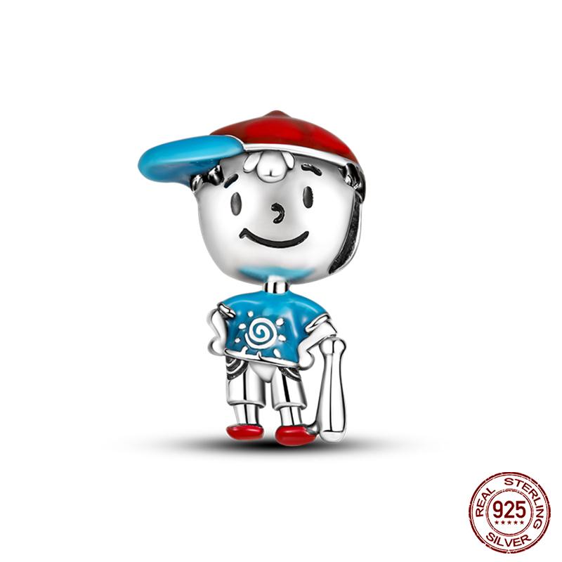 New In Copper Football Baseball Dumbbell Badminton Charms Beads Fit Qikaola Original Bracelet Fine Diy Jewelry Gift