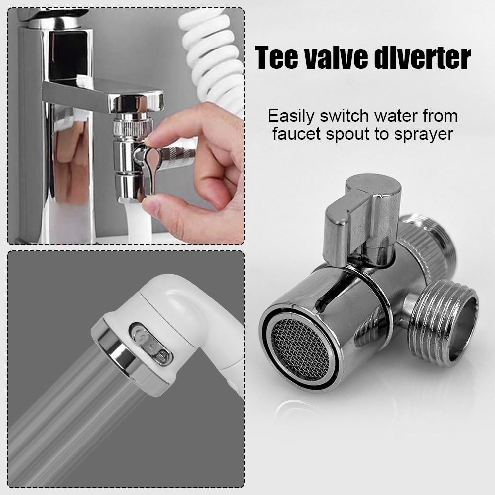 3 Modes Faucet Adapter Set Handheld Shower Head Flexible Hose Faucet Diverter Valve For Home Bathroom Kitchen