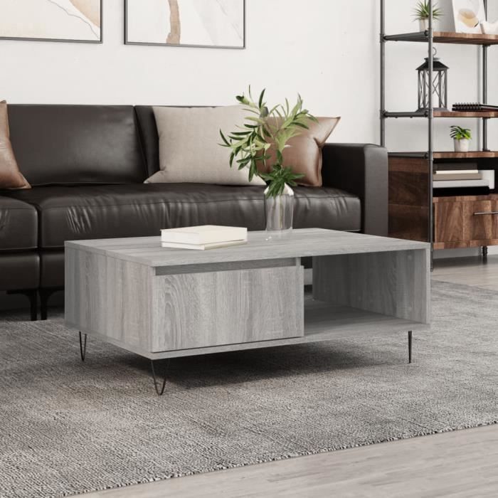 VidaXL Table basse sonoma gris 90x60x35 cm bois d'ingénierie 827066