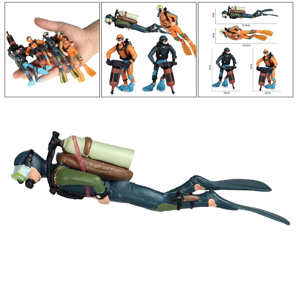 Miniature Diver Action Figure Scene Ornaments Oceans Pavilion Aquarium Decoration Accessories 3D