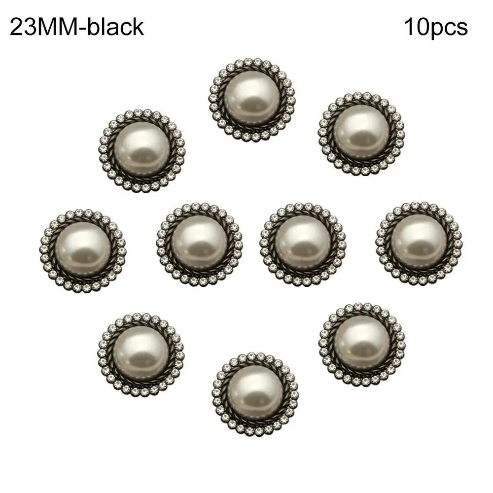 10Pcs Handmade Sewing Button Needlework Sewing Accessories Shiny Rhinestone Pearl Clothing Buttons Shirt Buttons