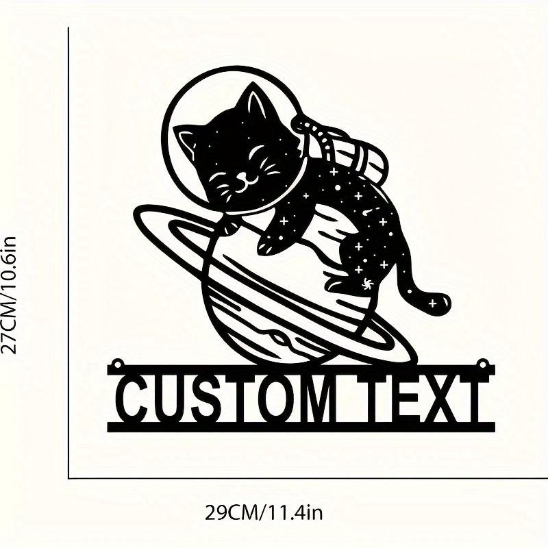 

Space Cat Metal Wall Art Sticker Modern Glass Matte Reusable Christmas Gift Home Decor Sign