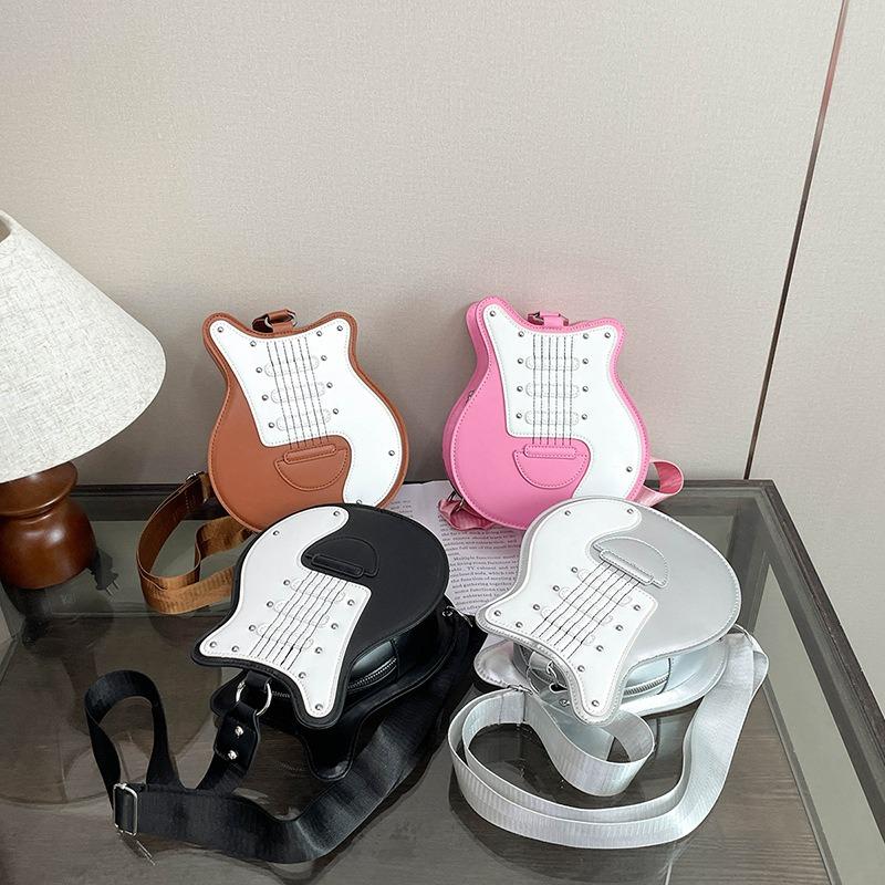 Personalized Casual Spring New Guitar Shape Shoulder Bag Women's Commuter Niche Design High-end Messenger Bag