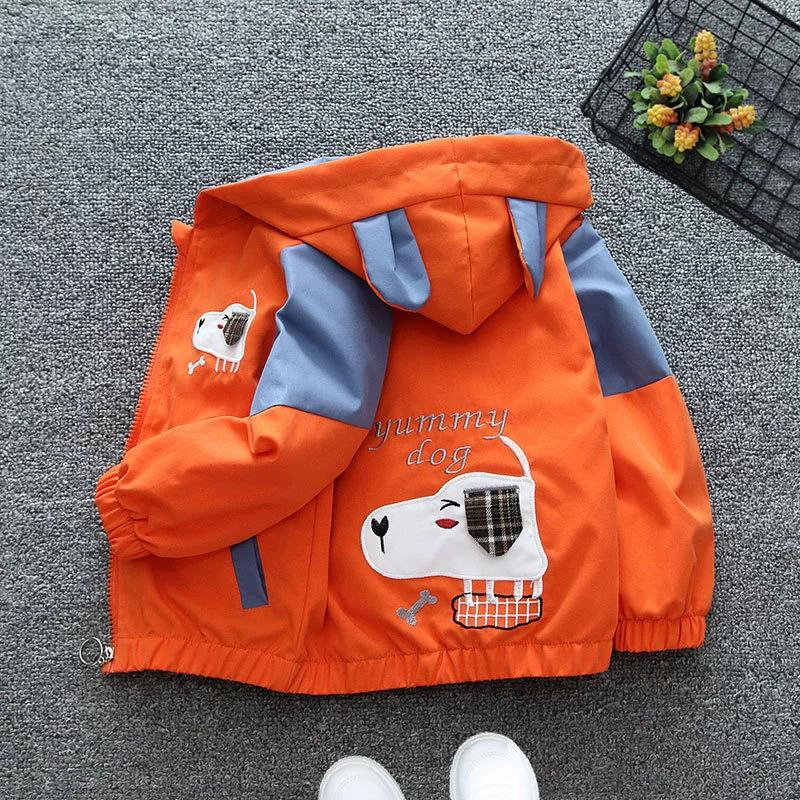 

Модные куртки для мальчиков, детские повседневные ветровки с капюшоном и молнией, мультяшная верхняя одежда для мальчиков 1 2 3 4 5 6 лет, детская одежда 100