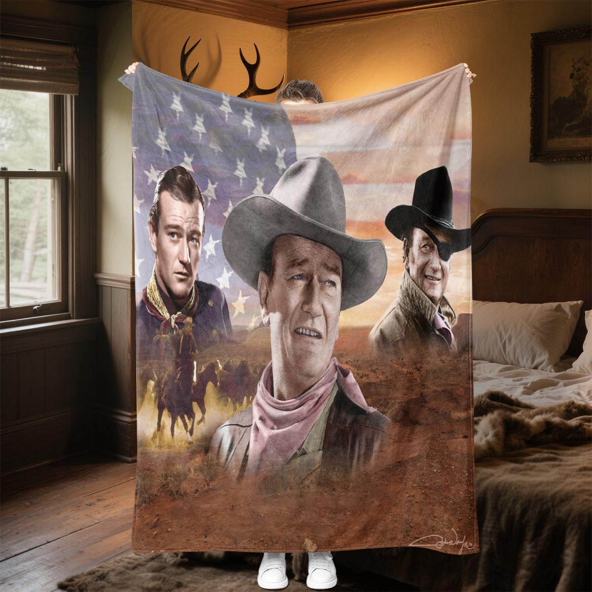

1pc John Wayne s Western Cowboy Trail blanket, al season lightweigh Poster blanket home office outdoor nap multifunc Poster blanketional blanket 80cm x 120cm