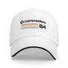 Commodore Retro Rainbow Logo Baseball Cap Classic Vintage Computer Gaming Hat Black with Colorful Stripe Design