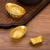 Small Golden Brass Ingot Ornament for Wealth & Prosperity - Home or Office Decoration