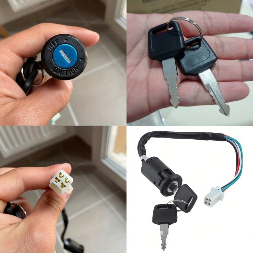 1PC Universal Motorcycle Ignition Switch Key with Wire – for ATV, Motorbike Start & Door Lock Accessories