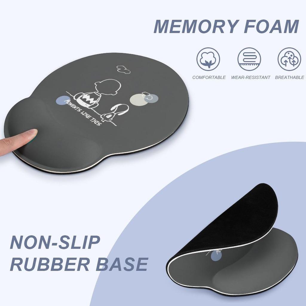 Snoopy Charlie Brown Mouse Pad Silicone Thin Small Convenient Wrist Wrist Support Cushion Wrist Rest Gaming Office Popular Women Men Stylish Cute