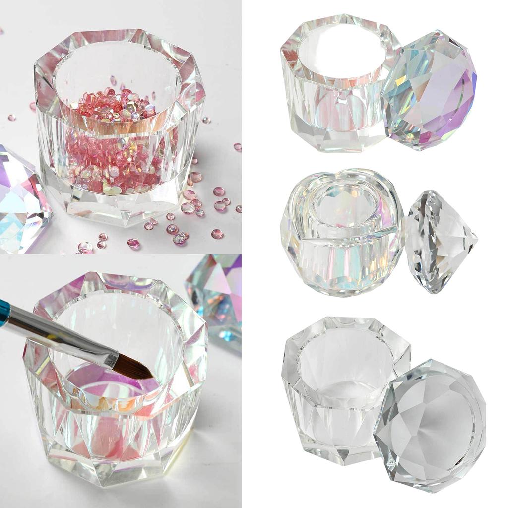 Artistic Multifunctional Nail Tool Organizer Highly Grade Artificial Crystal Glass Dish With Light Refracting Design
