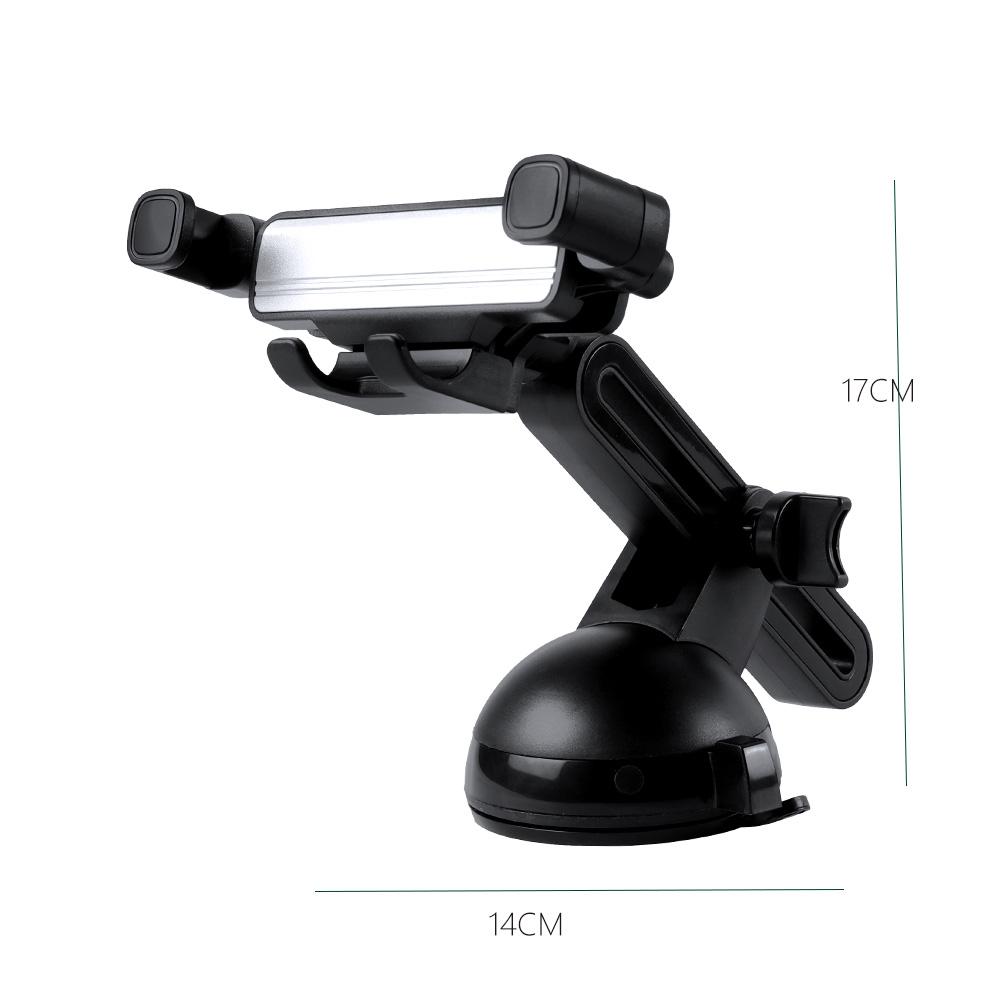 

Car Phone Mount For Dashboard, Suction Cup & Clip-On Gps Holder, Multi-Functional Universal 360° Rotation Car Stand