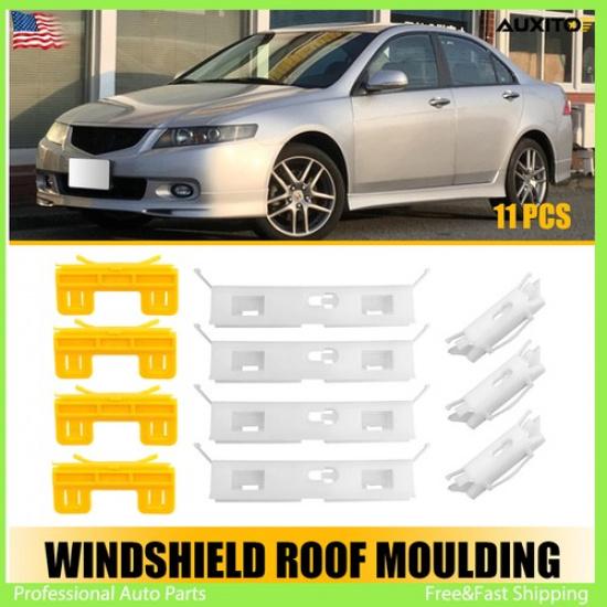 Windshield Roof Retainer Molding for Acura 2004-2008 TL 2004-2009 Kit TSX Re2PCS