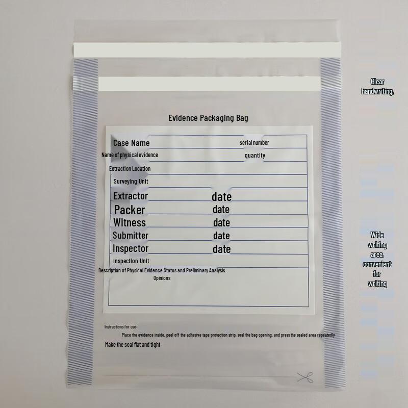 PE Transparent Waterproof Evidence Sealing Bags