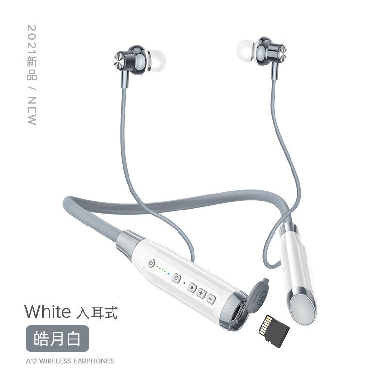 

A12/A12L Bluetooth headset neck type, super long standby semi-in-ear wireless sports card new model