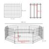 8-Panel Steel Dog and Puppy Playpen, Dog Cage, Indoor and Outdoor Pet Playpen, Ø180x61 Cm, Black
