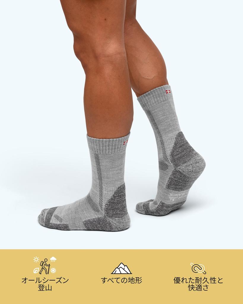 Danish Endurance Hiking Set Sizes Socks, 3-Pair (Black/Gray, 25.0-28.0 cm)