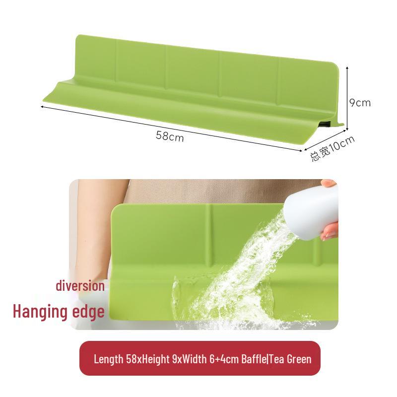 Silicone Non-Slip Sink Splash Guard with Suction Cups - Water Barrier & Separator